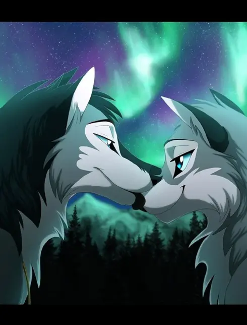Волк и волчица аниме